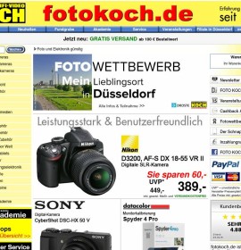 Worldwide shipping for photo cameras, video camcorders, digital cameras, hifi and accessories German online store
