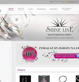 Shine Line crystal silver jewelry Polish online store