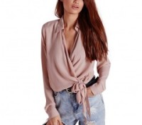 Deep V-neck Bandage Blouse – Chicnova – Women’s Clothes – Blouses & Tunics – ,