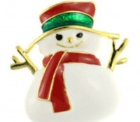 Christmas Snowman Brooch – Chicnova –