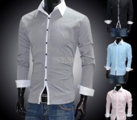 Mens Casual Slim fit Luxury Stylish Long Sleeve Shirts – Cndirect – Men’s Clothes – Tops & Shirts – Long sleeve shirts,
