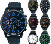 New Fashion Men's Quartz Analog Silicone Stainless Steel Sports Wrist Watch 7 Colors – Cndirect –