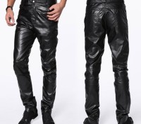 New HOT Mens Fashion Casual Slim Fit Skinny Faux Leather Jeans Trousers Pants – Cndirect – Men’s Clothes – Trousers – , Men’s Clothes – Jeans – ,
