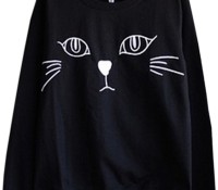 Cat Graphic Terry Sweatshirt – OASAP – Women’s Clothes – Sweatshirts & Hoodies – , Women’s Clothes – Tops & Shirts – Long Sleeve Shirts,