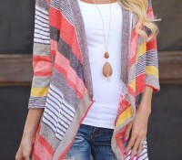Chic Color Block Striped Cardigan – OASAP – Women’s Clothes – Accessories – Scarves & Shawls, Women’s Clothes – Jumpers & Cardigans – Cardigans, Women’s Clothes – Jumpers & Cardigans – Sweaters & Pullovers,