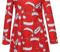 Modern Round Neck Cartoon Christmas Hat Printing Mini Dress – OASAP – Women’s Clothes – Accessories – Hats Caps Gloves, Women’s Clothes – Dresses – ,