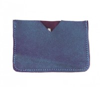 Blue Metallic Suede Card-Holder – Carnet de Mode –