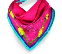 Fuschia Paradisio Printed Silk Square Scarf – Carnet de Mode – Women’s Clothes – Accessories – Scarves & Shawls,