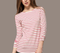 Red Stripe Long Sleeve T-shirt – Choies – Women’s Clothes – Tops & Shirts – T-Shirts, Women’s Clothes – Tops & Shirts – Long Sleeve Shirts,