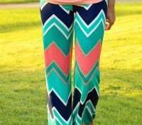 Green Chevron Print Loose Fit Yoga Pants – OASAP –