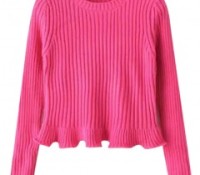 Rib Sweater with Frill Hem – Chicnova – Women’s Clothes – Jumpers & Cardigans – Sweaters & Pullovers,