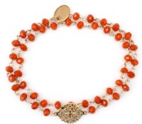 Bracelet with Gold Rose Window Charm and Coral Pearls Amandine – Carnet de Mode – Women’s Clothes – Underwear & Lingerie – Bras, Women’s Jewelry – Jewelry – Charms & Beads, Women’s Clothes – Accessories – Braces, Women’s Jewelry – Jewelry – Bracelets & Bangles,