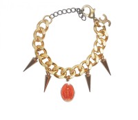 Golden Brass Bracelet with Spikes and an Orange Charm LADYLAND J – Carnet de Mode – Women’s Jewelry – Jewelry – Charms & Beads, Women’s Jewelry – Jewelry – Bracelets & Bangles, Women’s Clothes – Underwear & Lingerie – Bras, Women’s Clothes – Accessories – Braces,