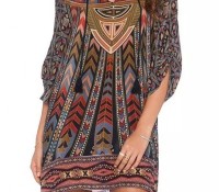 Vintage Geometric Print Lace-up Front Chiffon Dress – OASAP – Women’s Clothes – Dresses – , Women’s Jewelry – Jewelry – Charms & Beads,